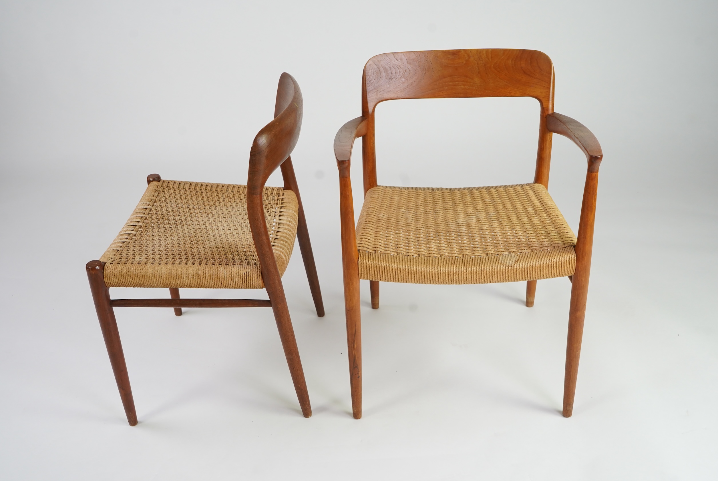 Niels Otto Møller (Danish, 1920-1982) for JL Møllers Møbelfabrik: A set of ten teak dining chairs